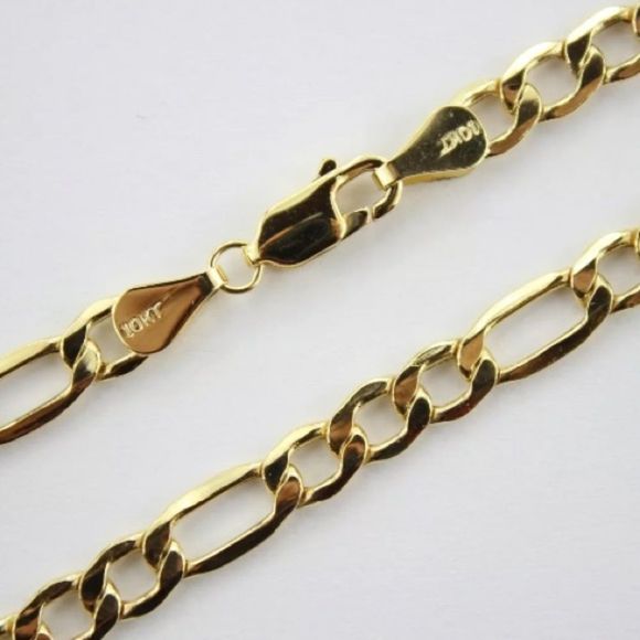 Solid Gold Figaro Mens 30” Chain Necklace 3.5mm - Picture 1 of 3